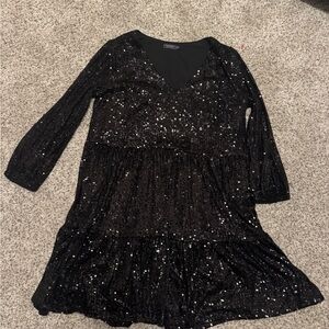 Vineyard Vines Black Sequin Formal Dress
